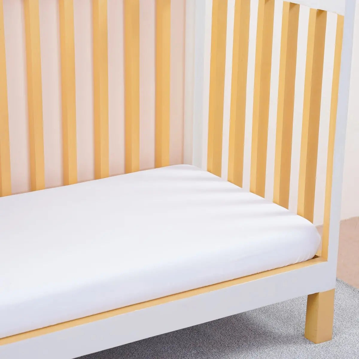 Ackly Bamboo - White Cot Bed Size Fitted Sheet SHEET STORY