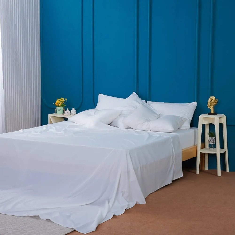 Ackly Bamboo - White Flat Sheet SHEET STORY