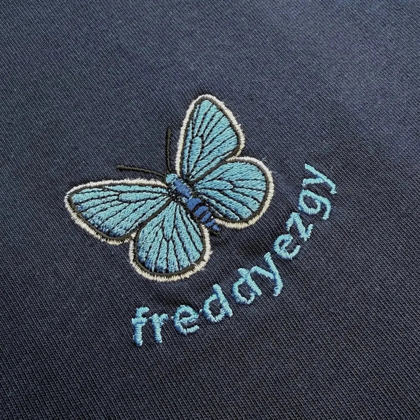 Adonis Blue Butterfly Cropped Hoodie - Butterfly - Unisex Relaxed Fit Freddyezgy