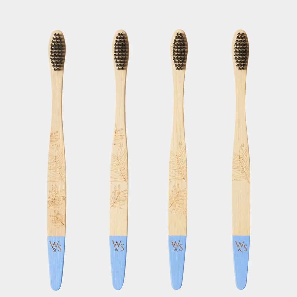 Adult Bamboo Toothbrush - 4 Pack - Firm Bristles Wild And Stone