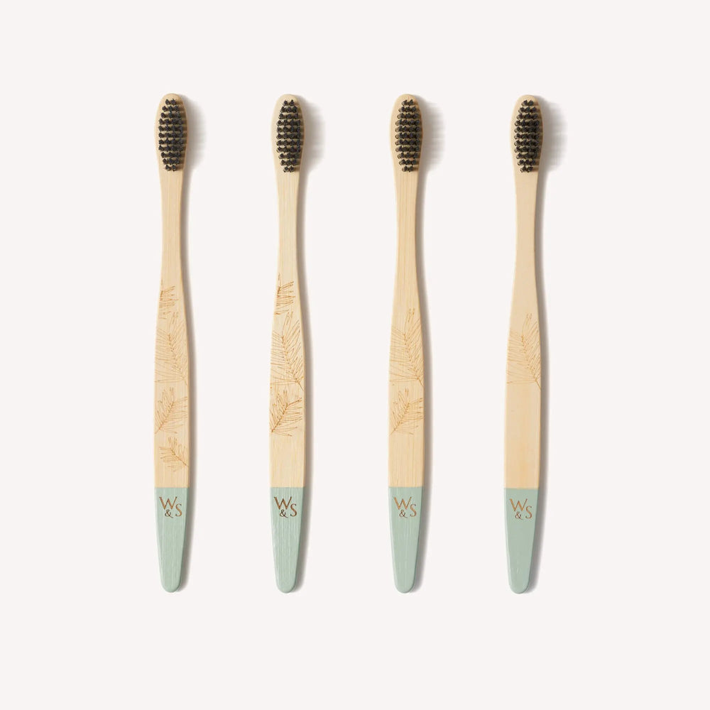 Adult Bamboo Toothbrush - 4 Pack - Medium Bristles Wild And Stone