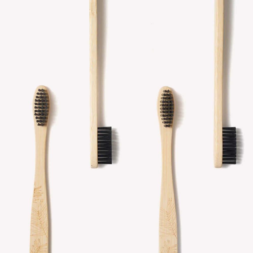 Adult Bamboo Toothbrush - 4 Pack - Medium Bristles Wild And Stone