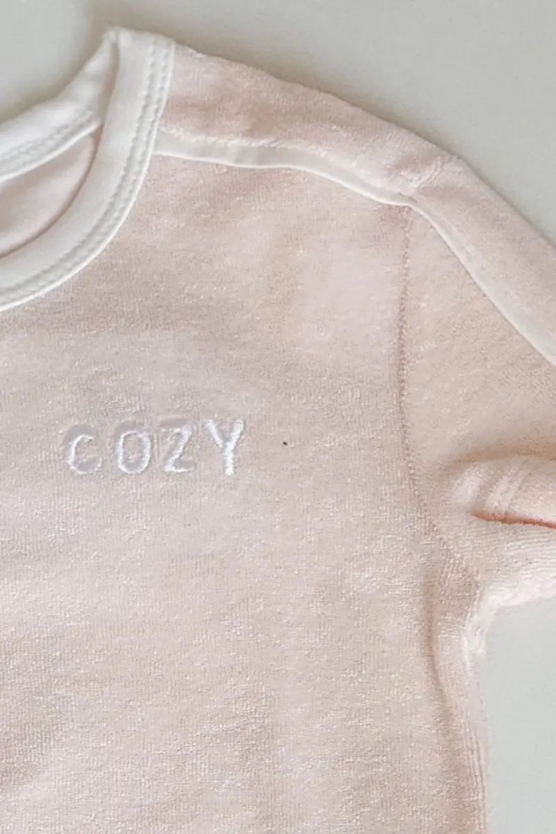 Adult COZY Terry Towel Tee - Pink Cozy Crew Club