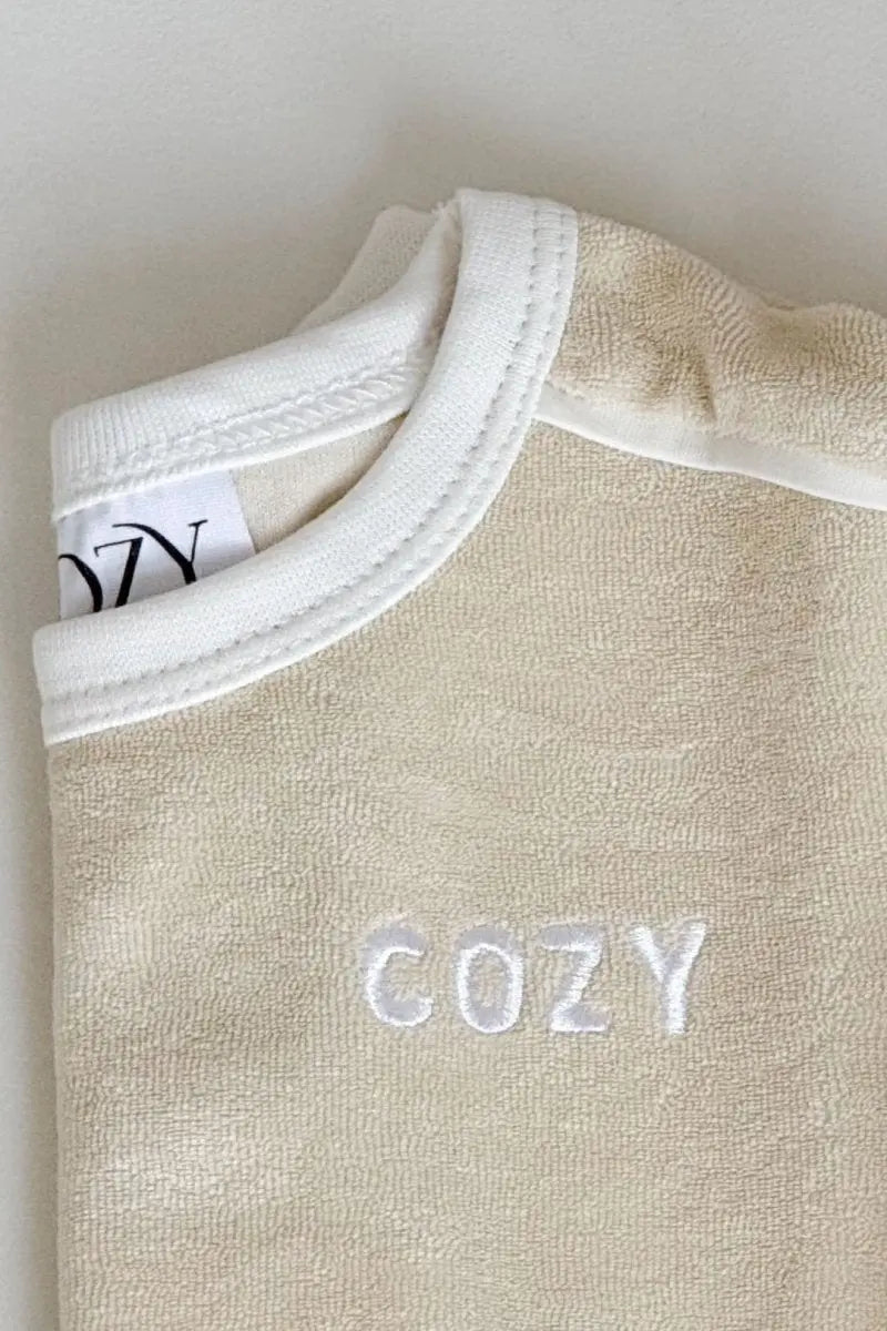 Adult COZY Terry Towel Tee - Sand Cozy Crew Club
