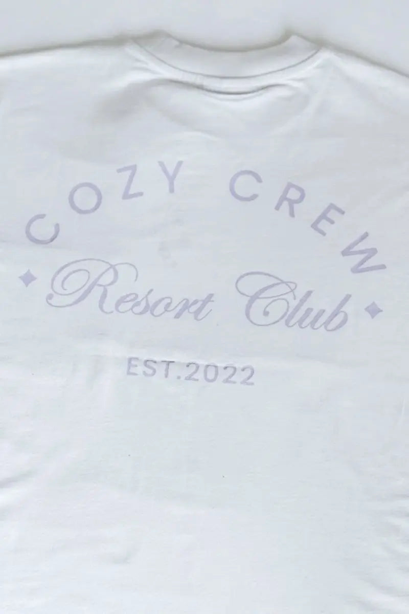 Adult Cozy Crew Resort Club Tee - Snow White Cozy Crew Club