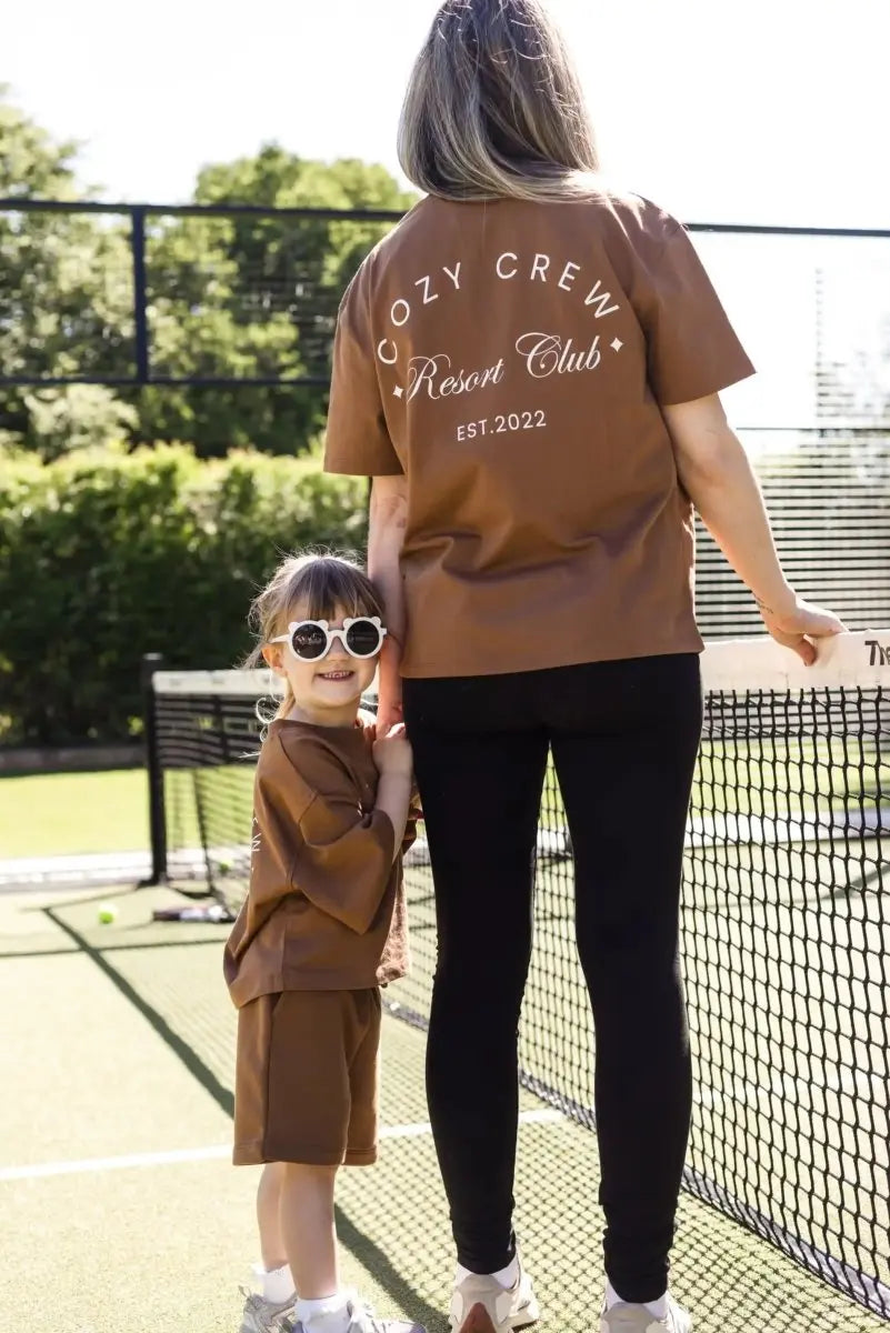 Adult Cozy Crew Resort Club Tee - Toffee Cozy Crew Club