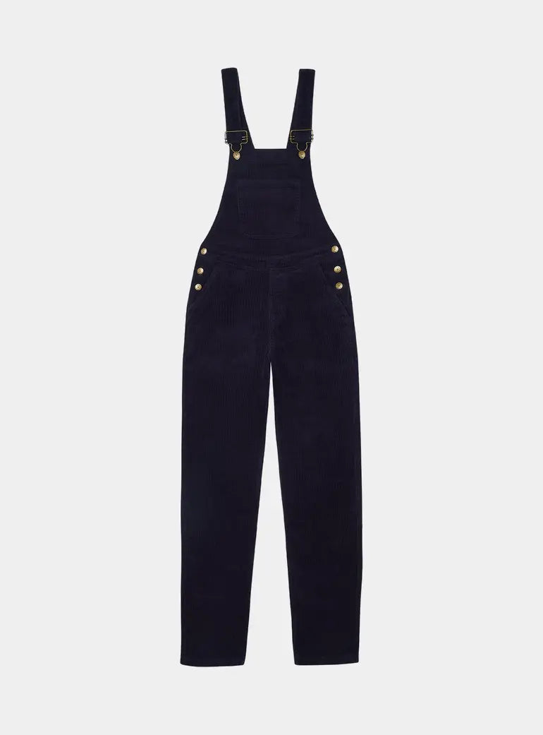 Adult Navy Chunky Cord Dungarees Dotty Dungarees