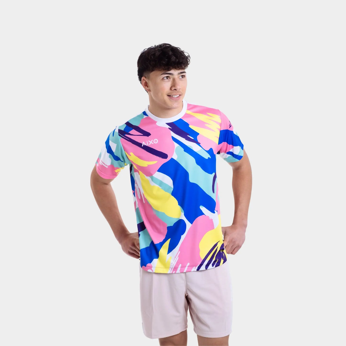 Aixo Abstract T-Shirt Mens (Multicolour) Central Sports UK