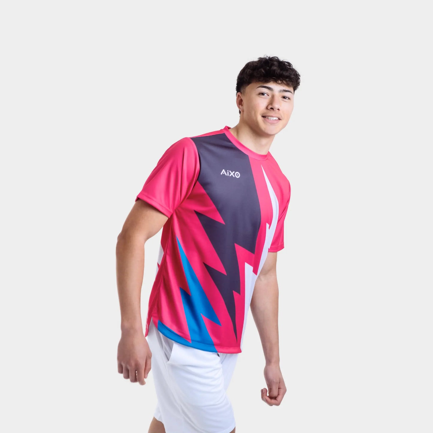 Aixo Bolt T-Shirt Mens (Pink) Central Sports UK