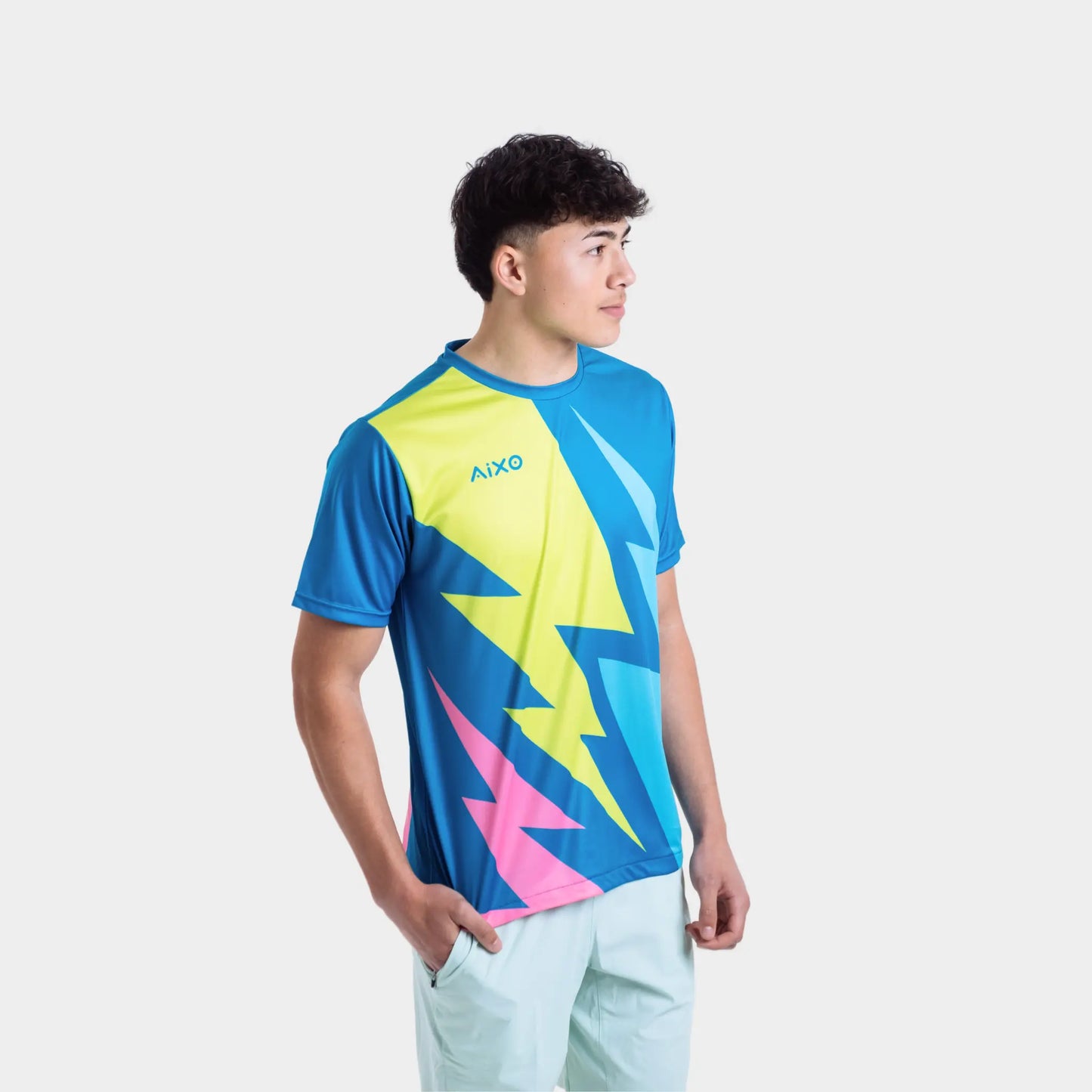 Aixo Bolt T-Shirt Mens (Teal) Central Sports UK
