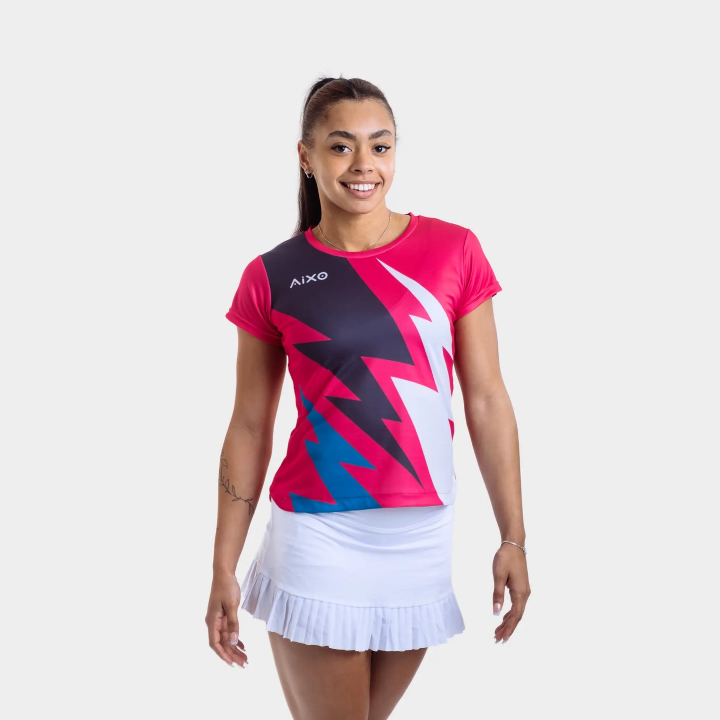 Aixo Bolt T-Shirt Womens (Pink) Central Sports UK