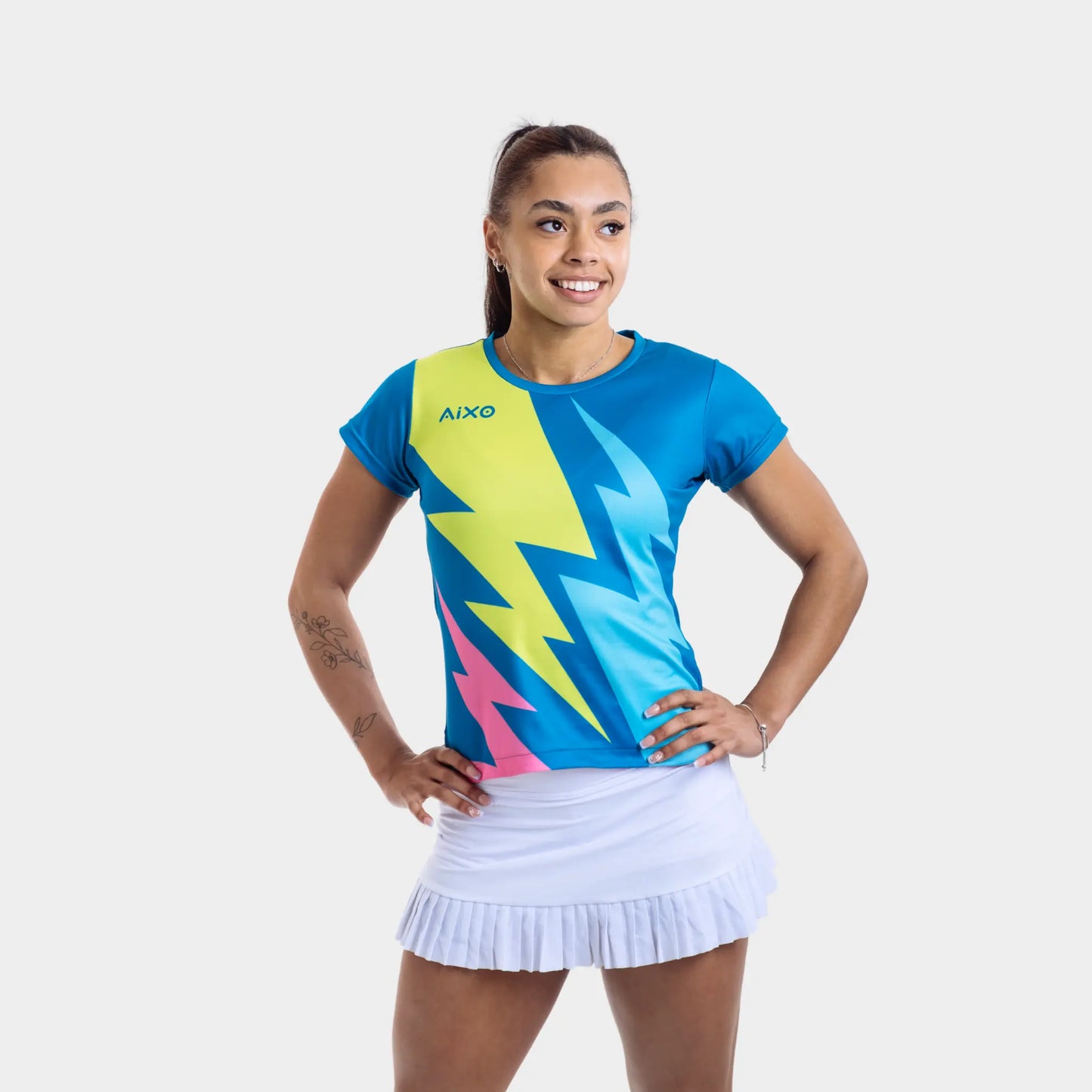 Aixo Bolt T-Shirt Womens (Teal) Central Sports UK