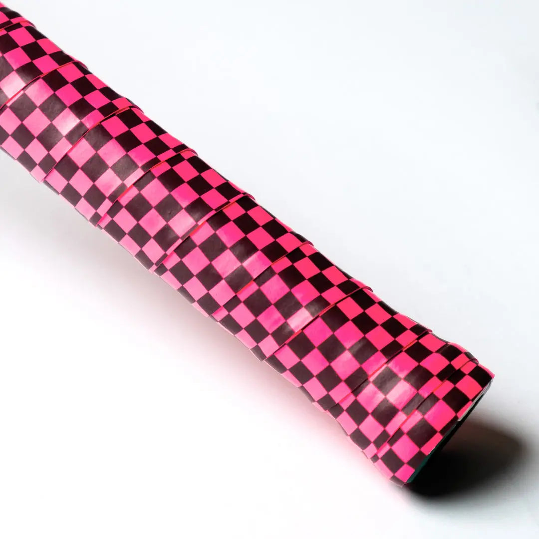 Aixo Checker Dry Overgrip Black & Pink Central Sports UK