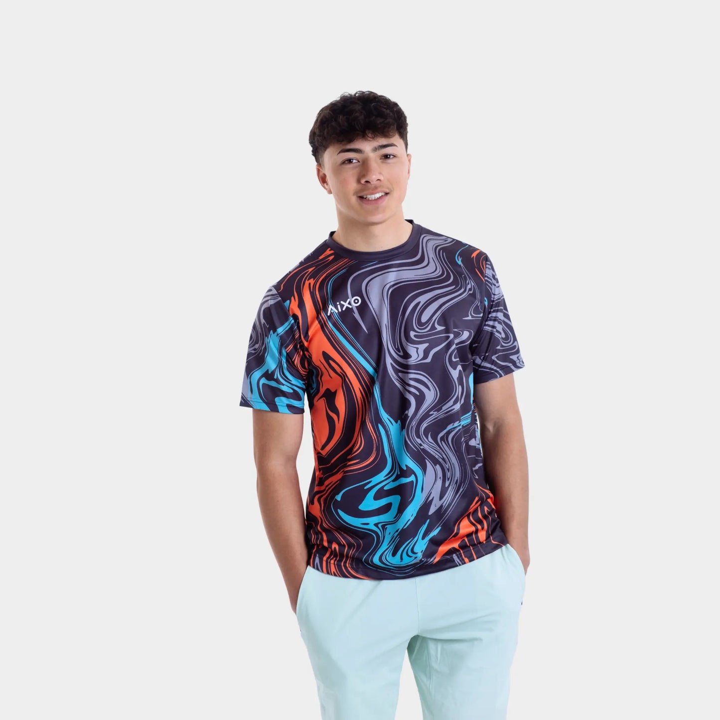 Aixo Chrome Mens T Shirt Graphite Central Sports UK