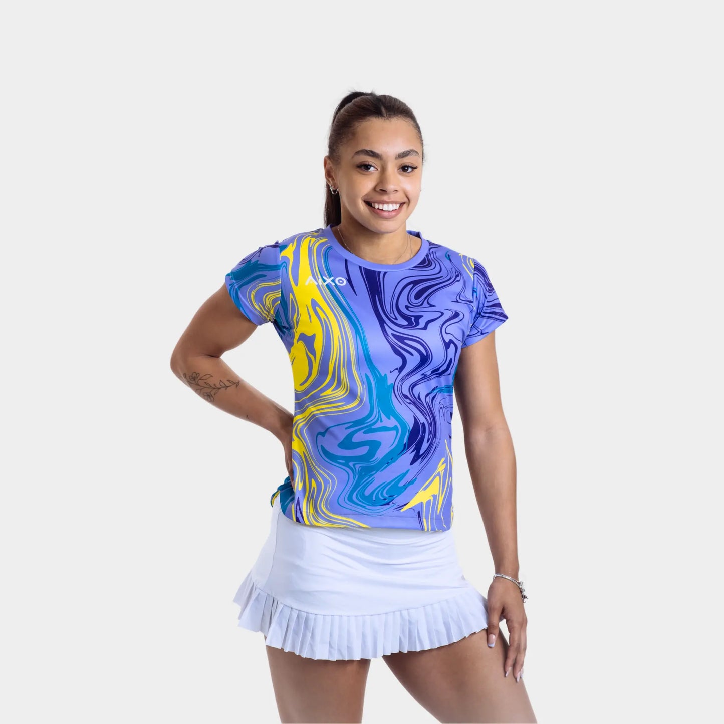 Aixo Chrome Womens T Shirt Lilac Central Sports UK