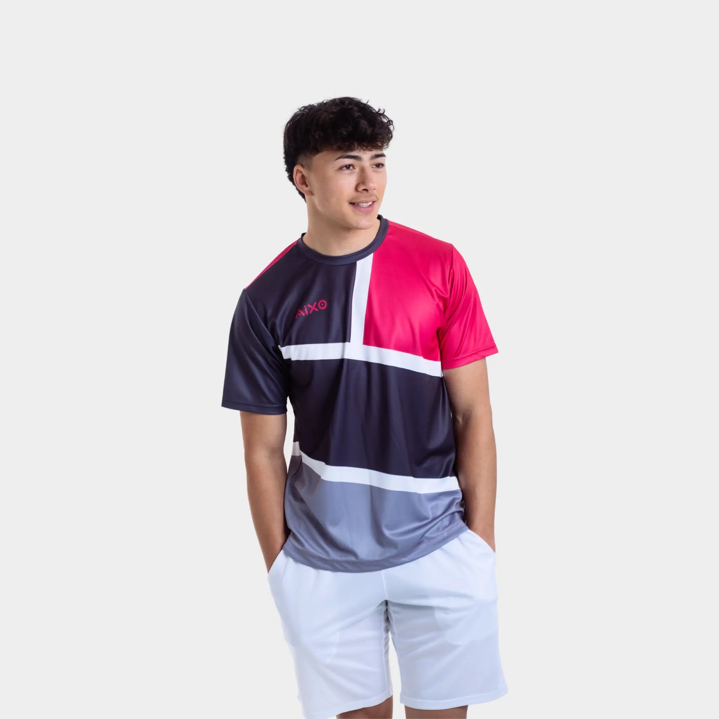 Aixo Court Mens T Shirt Graphite Central Sports UK