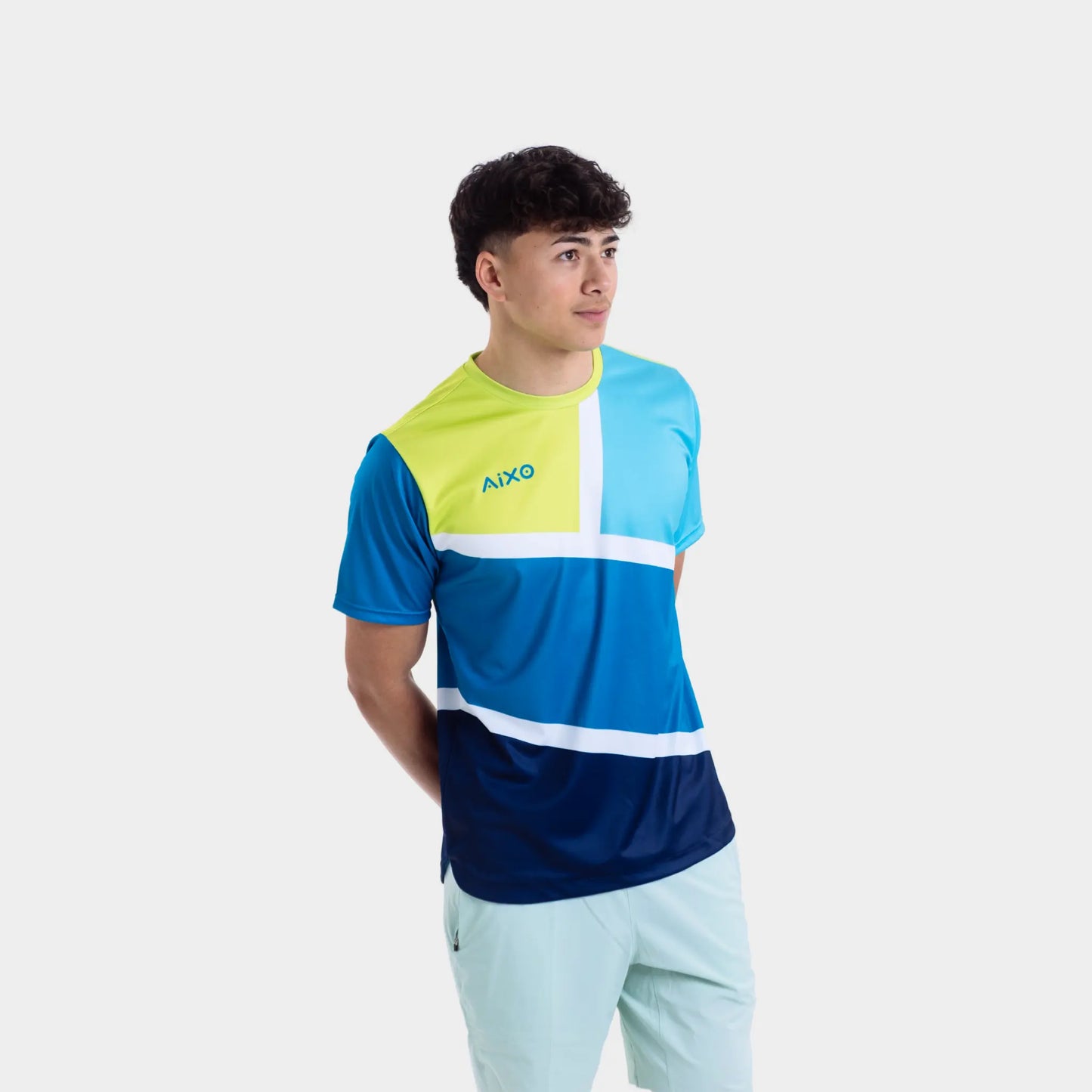 Aixo Court Mens T Shirt Teal Central Sports UK