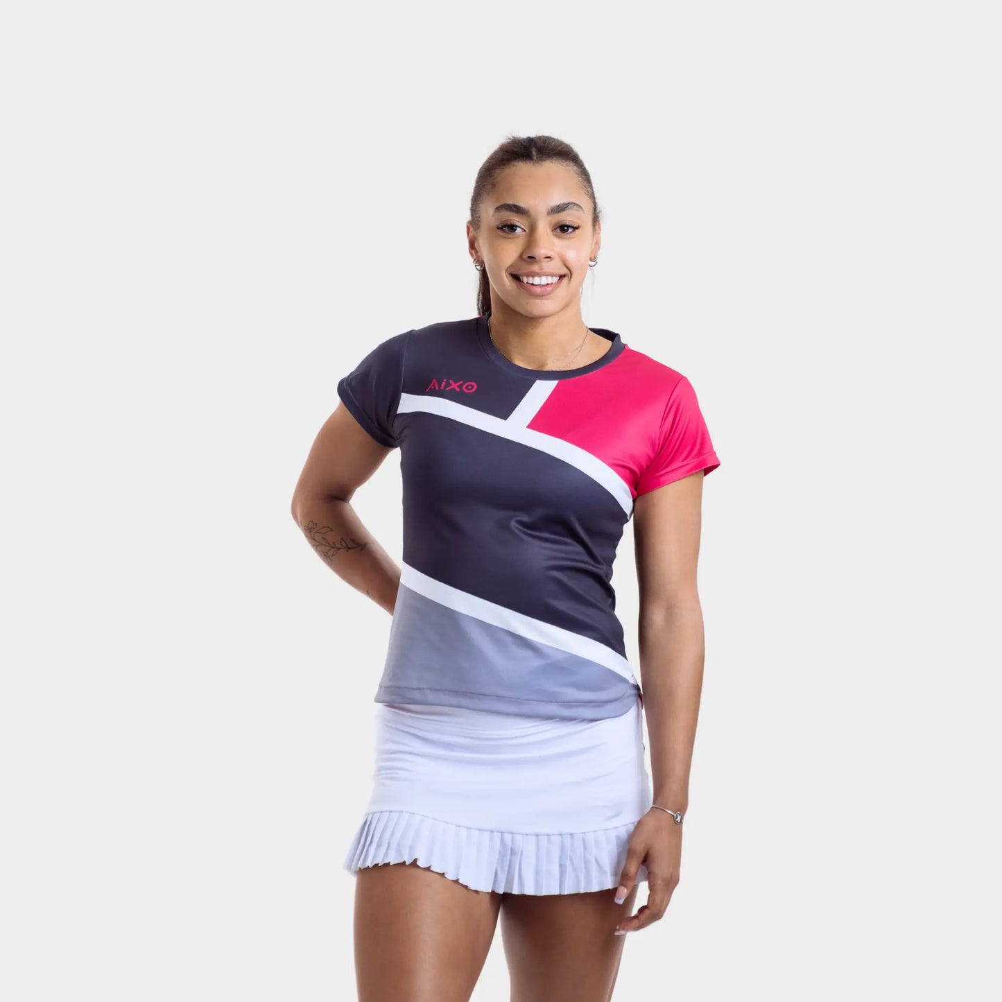 Aixo Court Womens T Shirt Graphite Central Sports UK