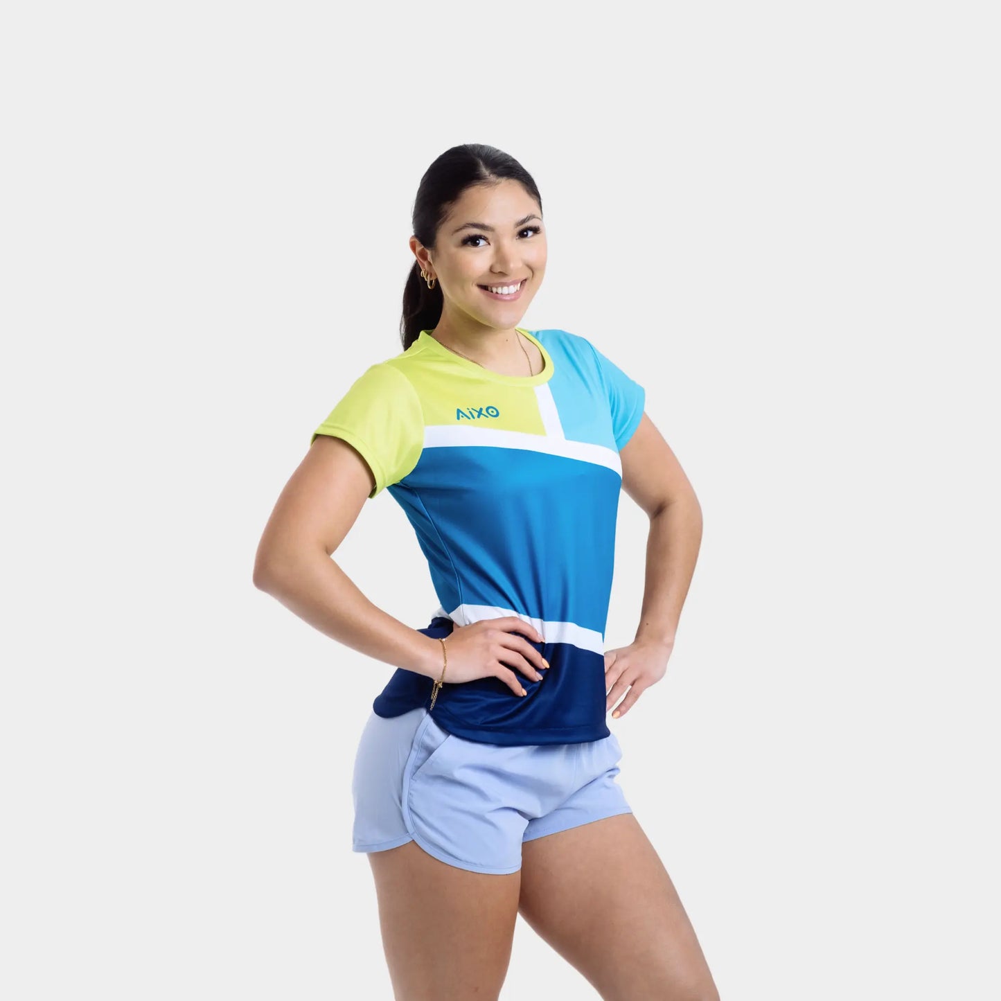 Aixo Court Womens T Shirt Teal Central Sports UK