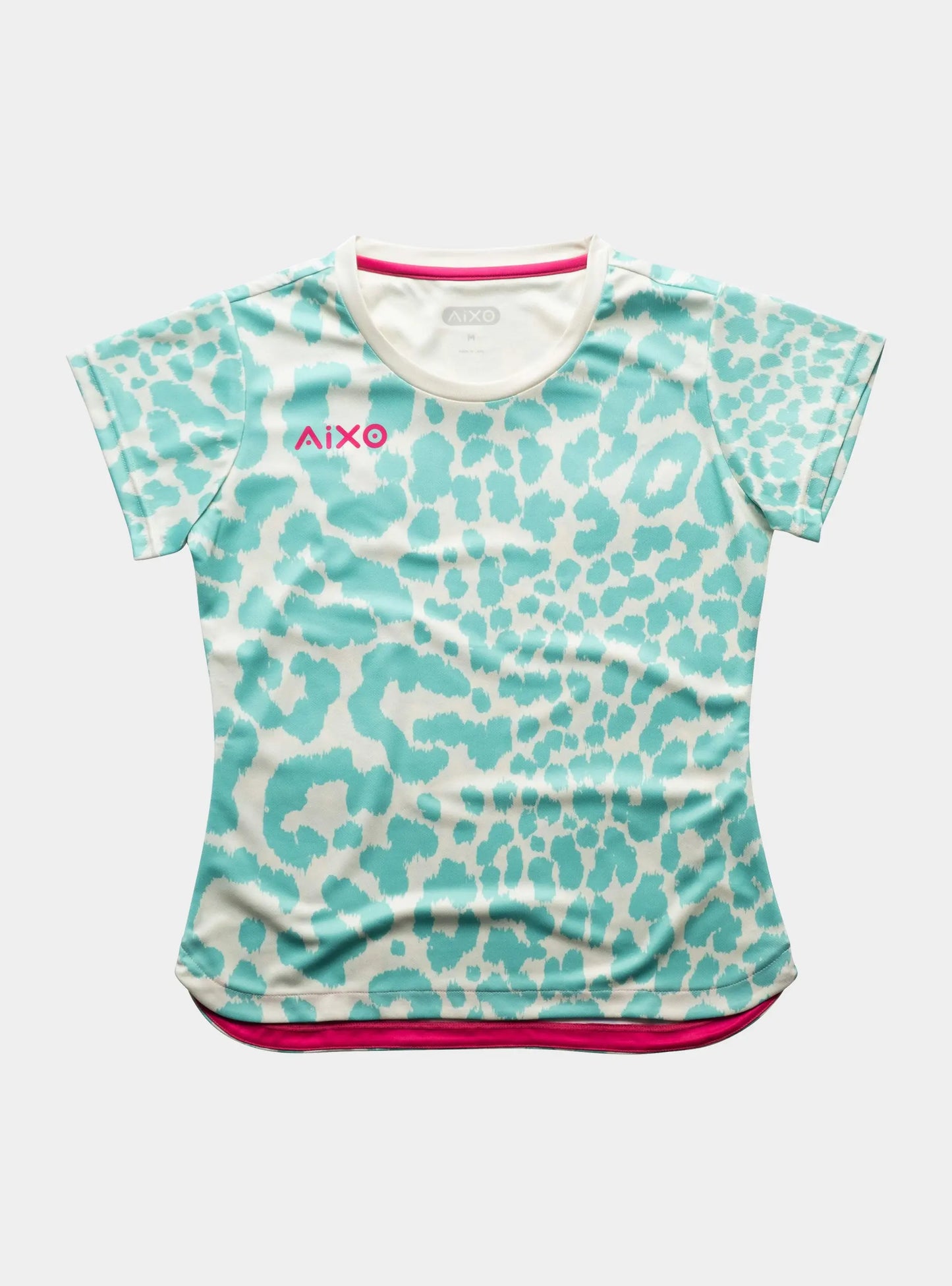 Aixo Leopard Womens T Shirt Ivory Central Sports UK