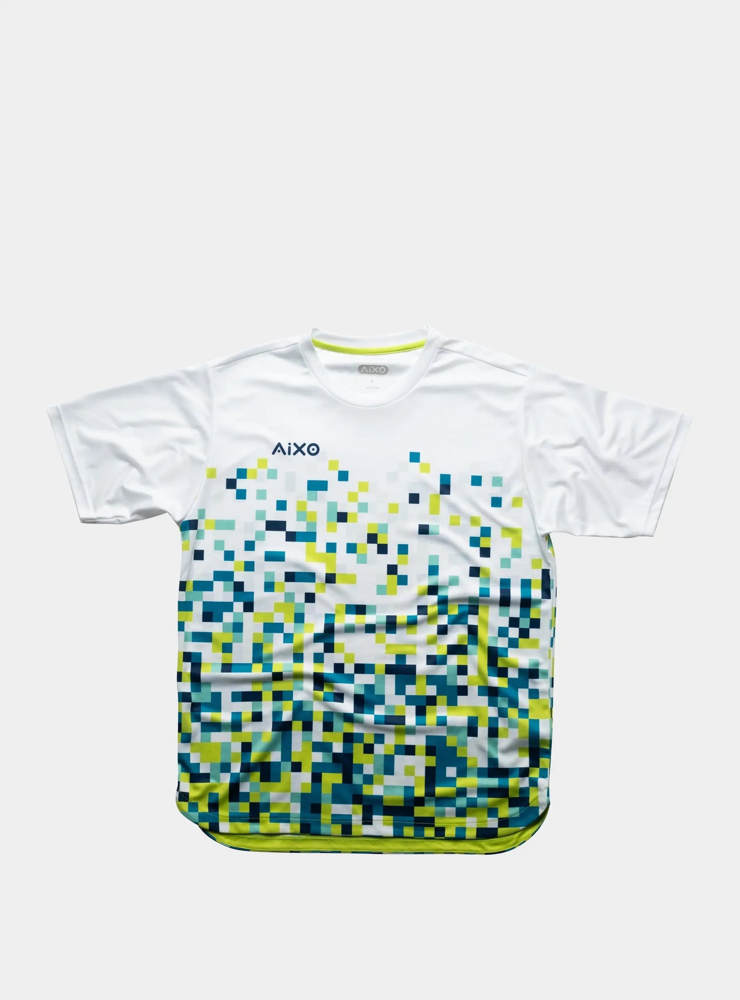 Aixo Pixel Mens T Shirt White Central Sports UK