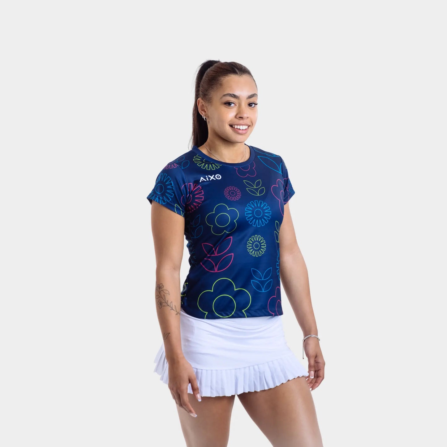 Aixo Spring T Shirt Women Navy Central Sports UK