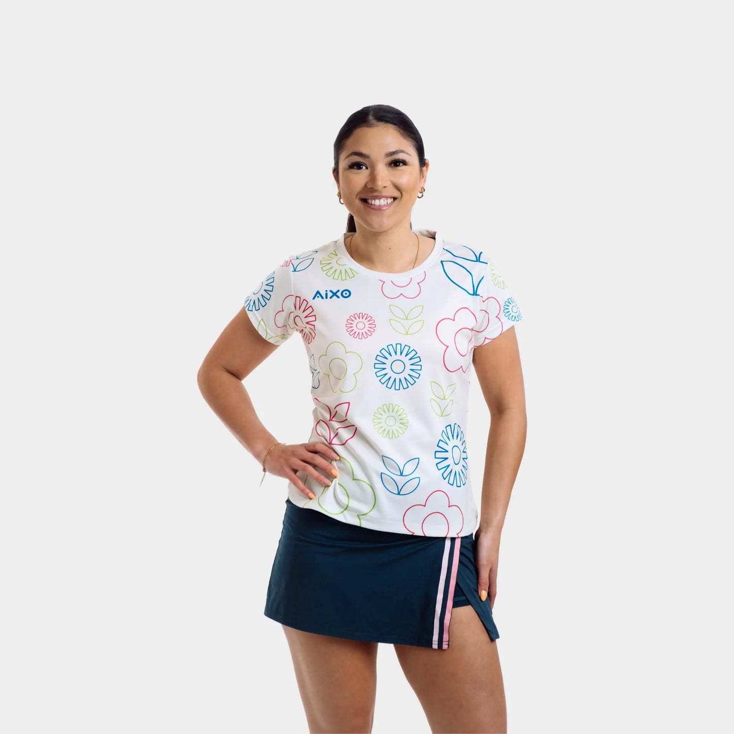 Aixo Spring Womens T Shirt Ivory Central Sports UK