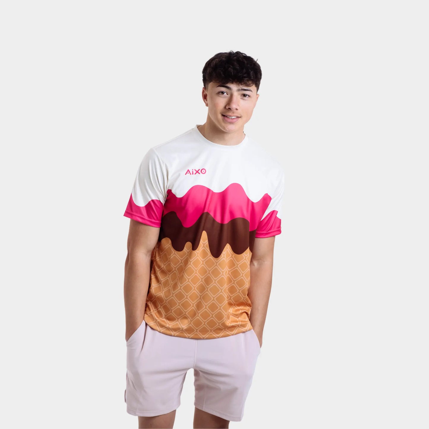 Aixo Sundae Mens T Shirt Vanilla Raspberry Chocolate Central Sports UK