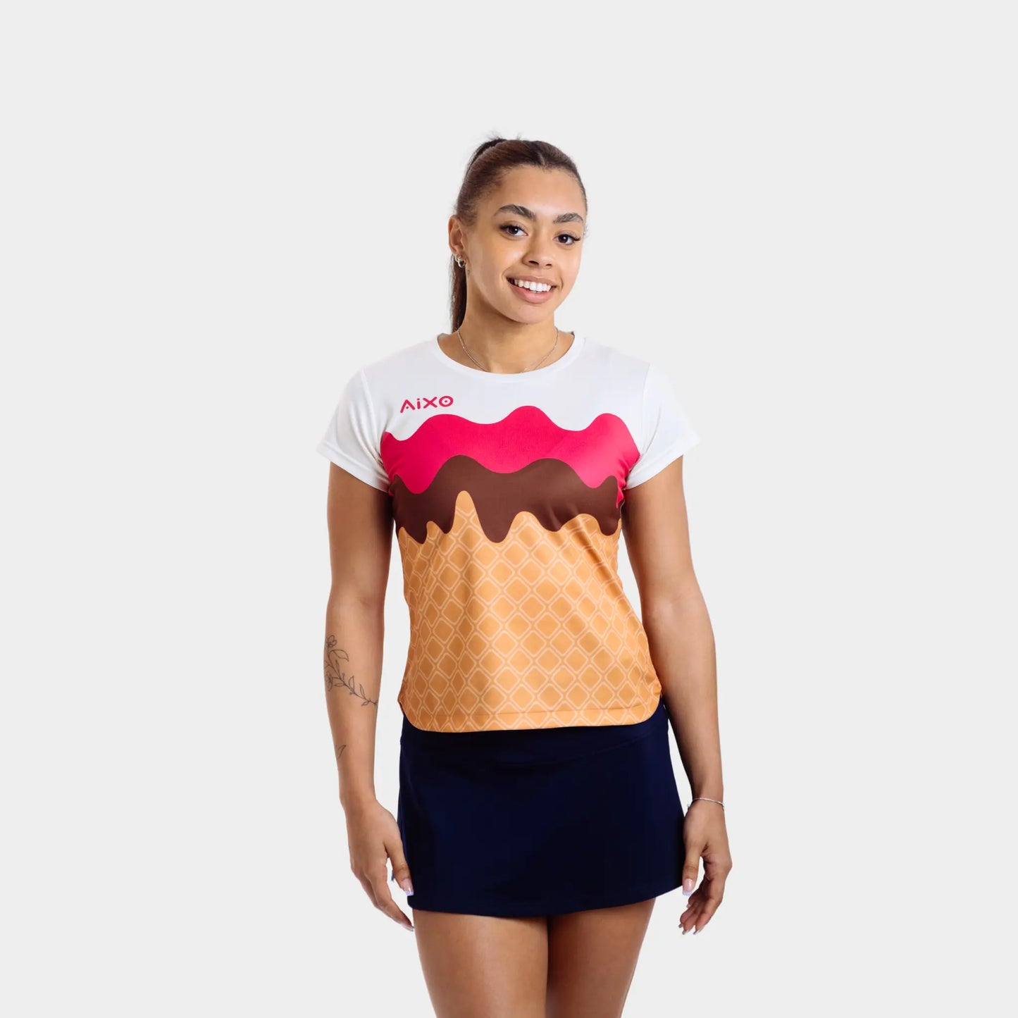 Aixo Sundae Womens T Shirt Vanilla Raspberry Chocolate Central Sports UK