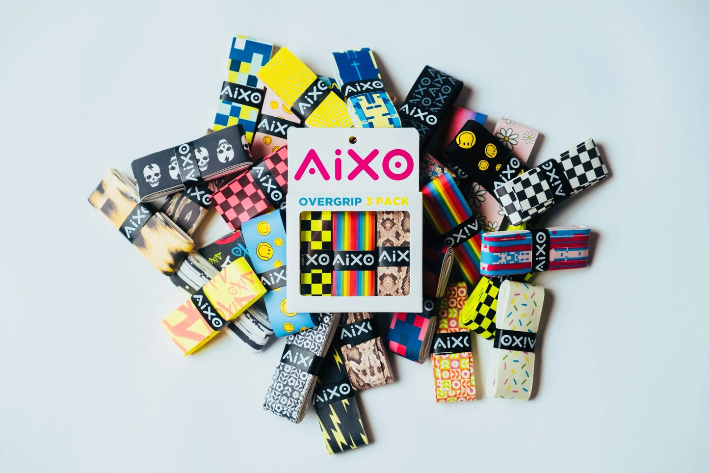 Aixo Tag Tacky Overgrip Multicolour Central Sports UK