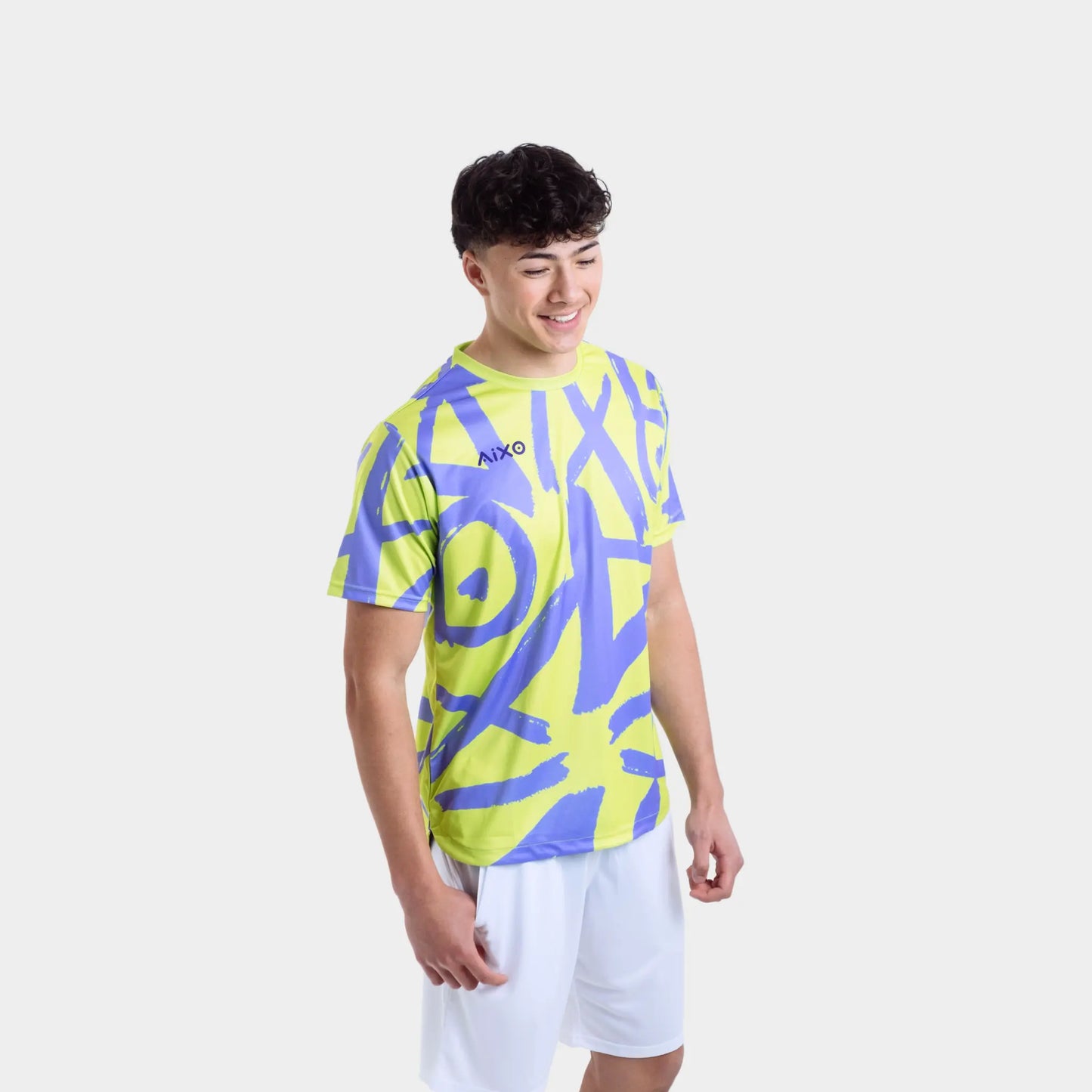 Aixo Tagged Mens T Shirt Lime Central Sports UK