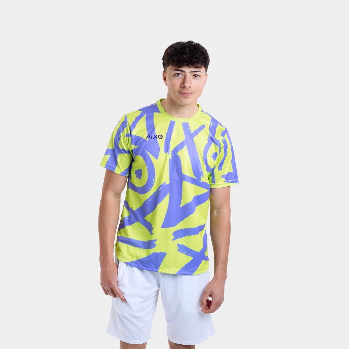 Aixo Tagged Mens T Shirt Lime Central Sports UK