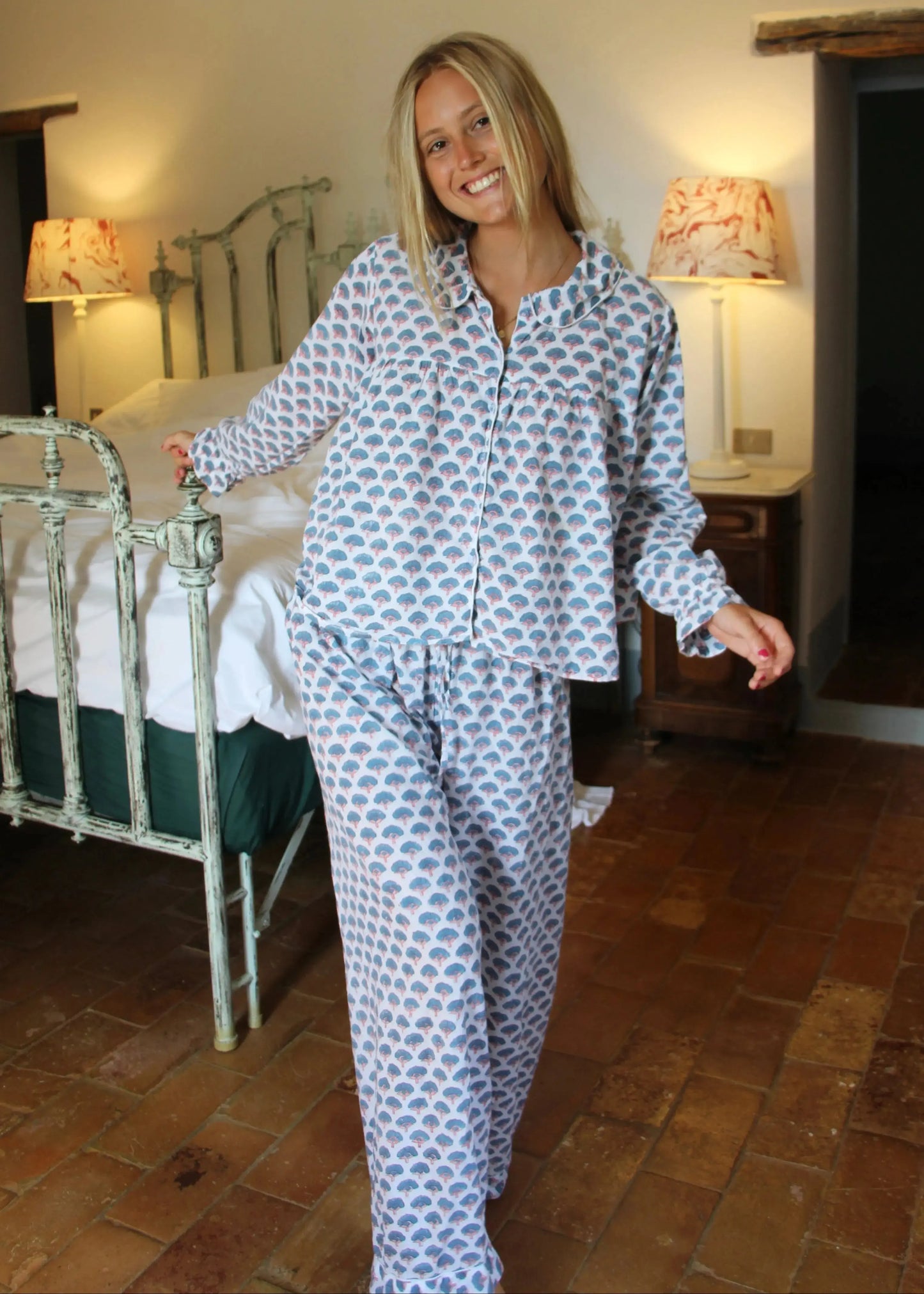 Alana Blue Women's Pyjama Trouser Set WooWoo London