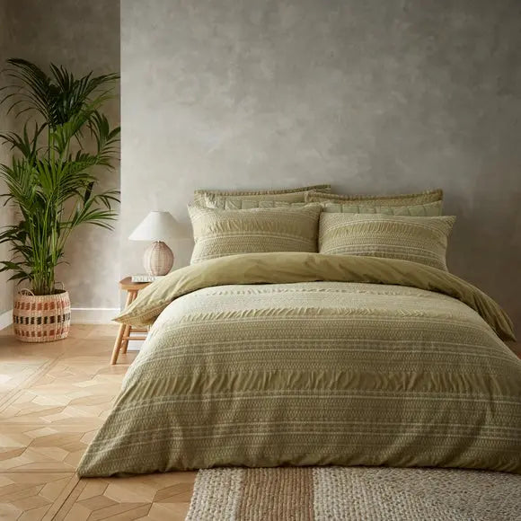 Alara Jaquard 100% Cotton Duvet Cover and Pillowcase Set Dunelm