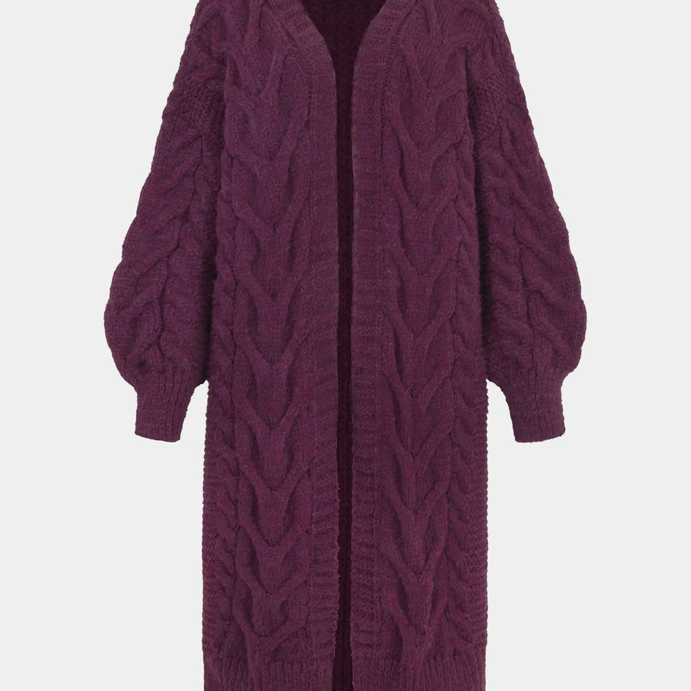 Alex Cable Oversized Balloon Sleeve Maxi Cardigan - Burgundy Cara & The Sky