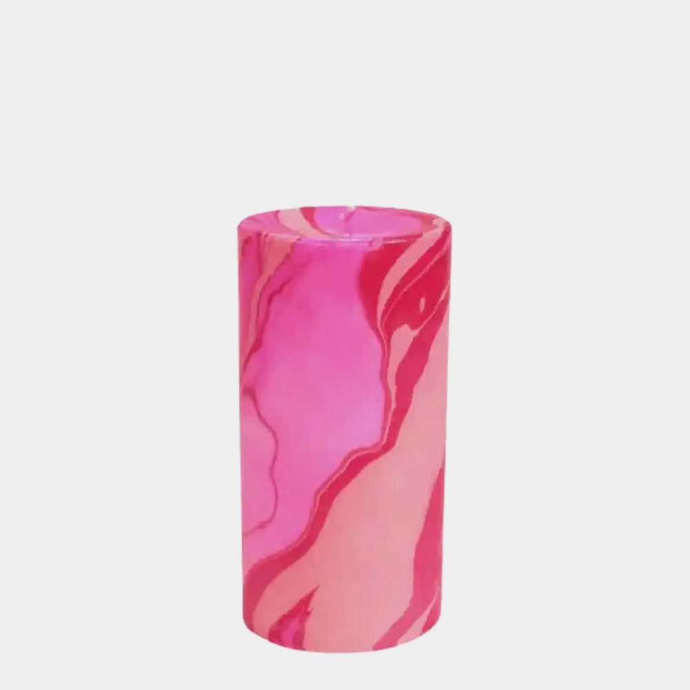 All the Pinks Marbled Pillar Candle Lords Fragrance House