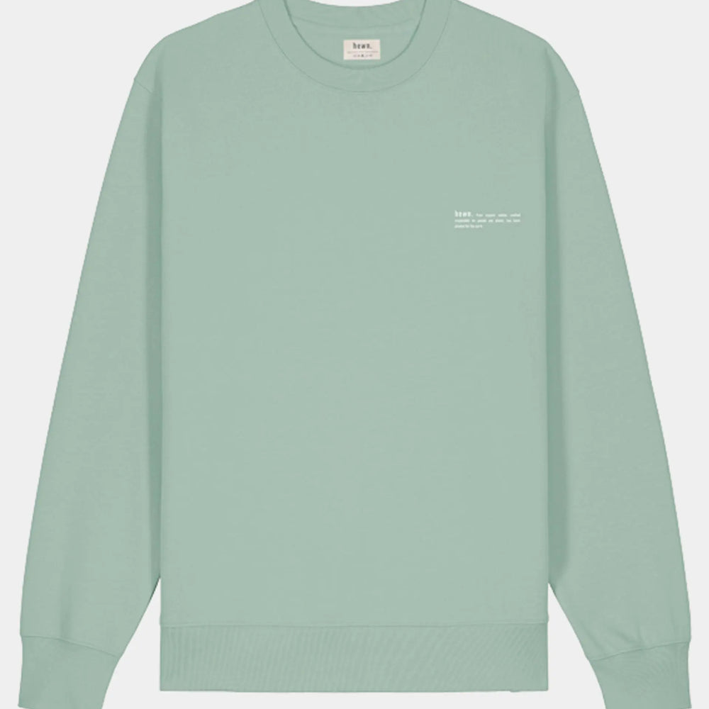 Aloe Green Womens Organic Cotton Relaxed-Fit Sweatshirt hewn.