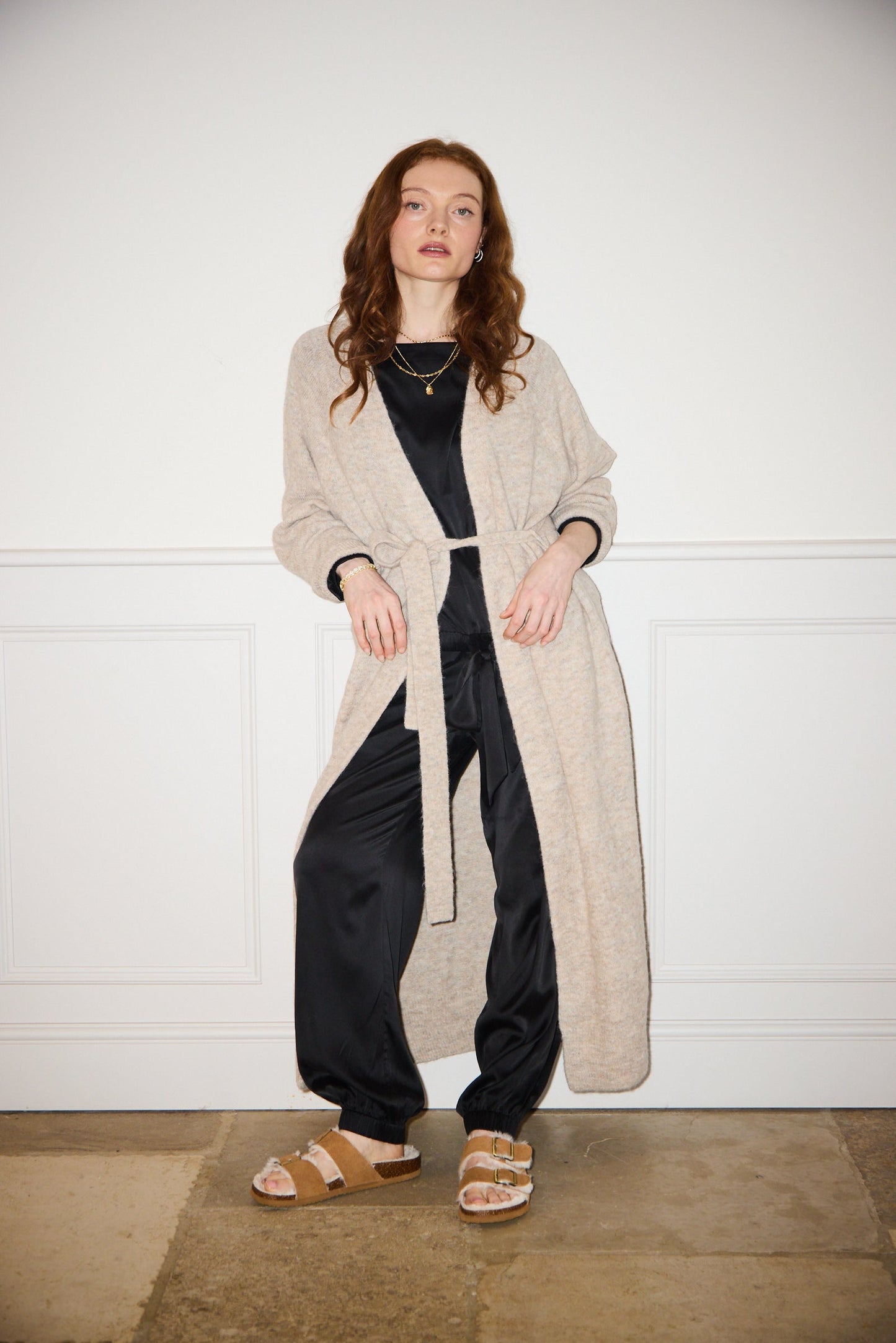 Oatmeal Alpaca Blend Longline Cardigan MAMU Dream