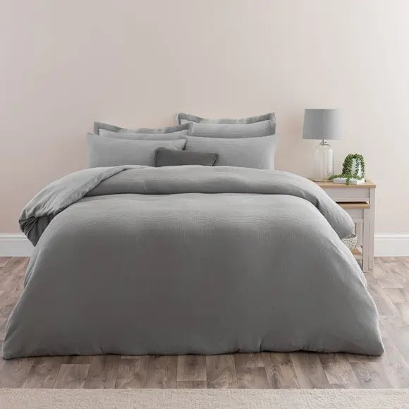 Alston Waffle Duvet Cover and Pillowcase Set Dunelm