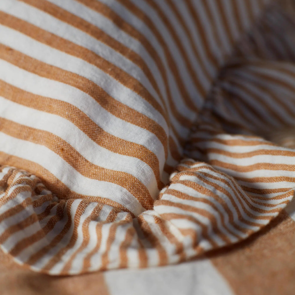 Amber Cora Mid Stripe 100% Linen Frill Edge Cushion Cover The Secret Linen Store