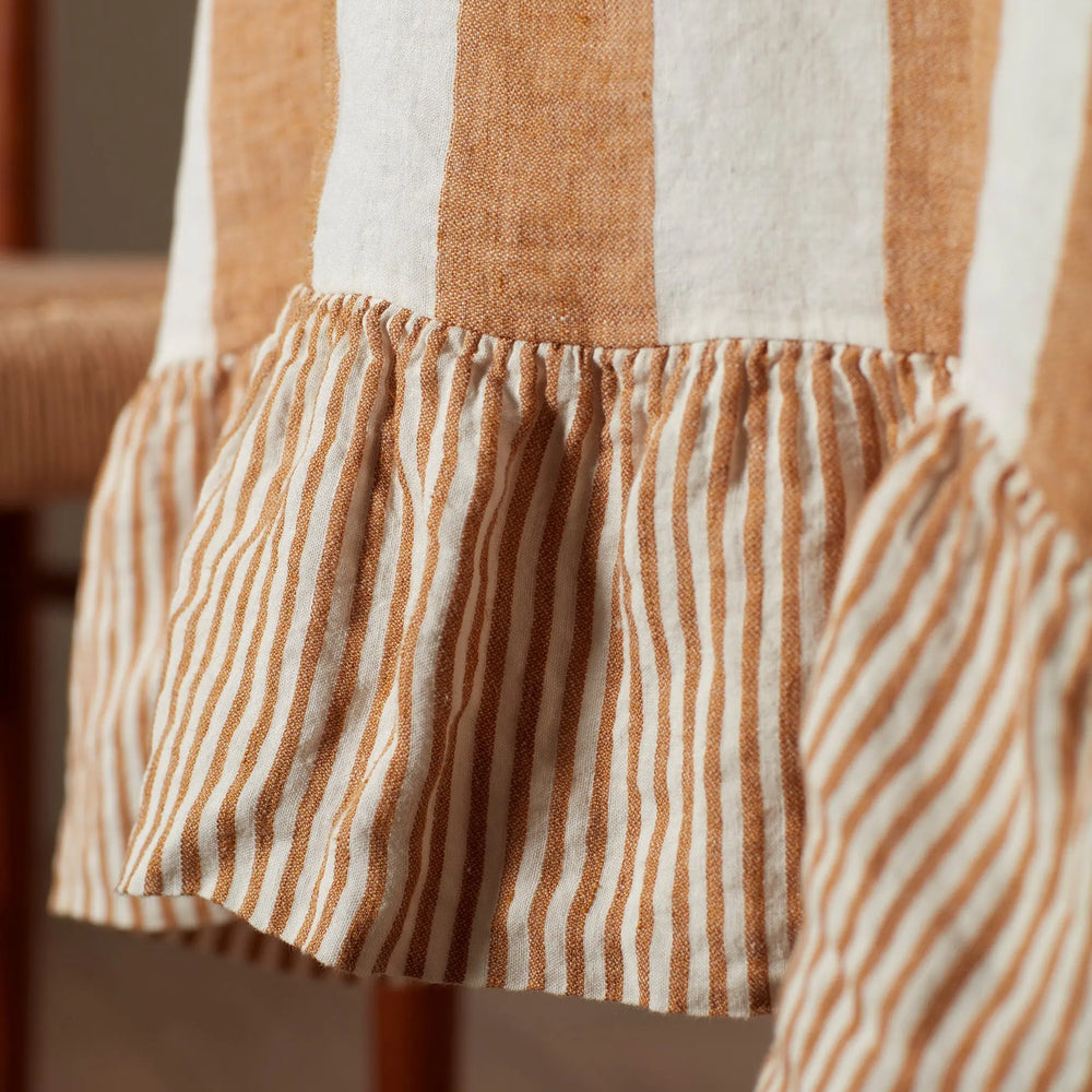 Amber Cora Wide Stripe 100% Linen Tablecloth The Secret Linen Store