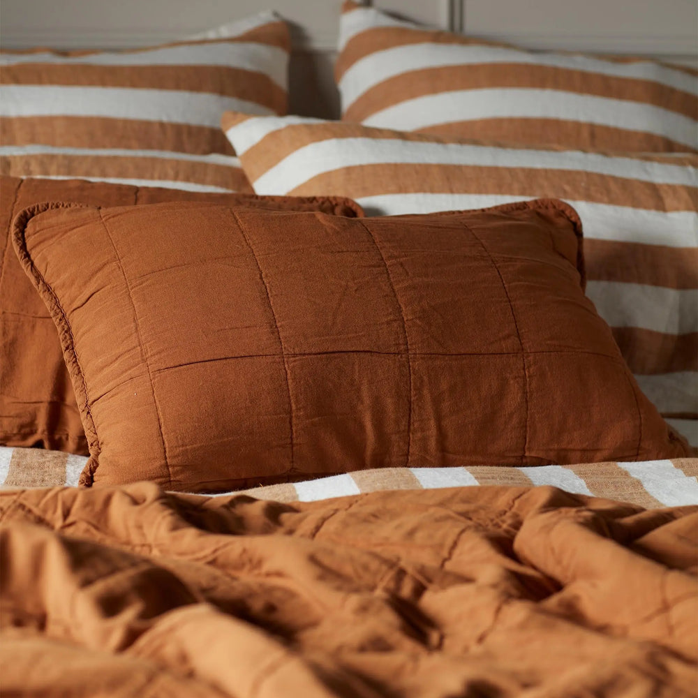 Amber Finn 100% Cotton Quilted Throw The Secret Linen Store