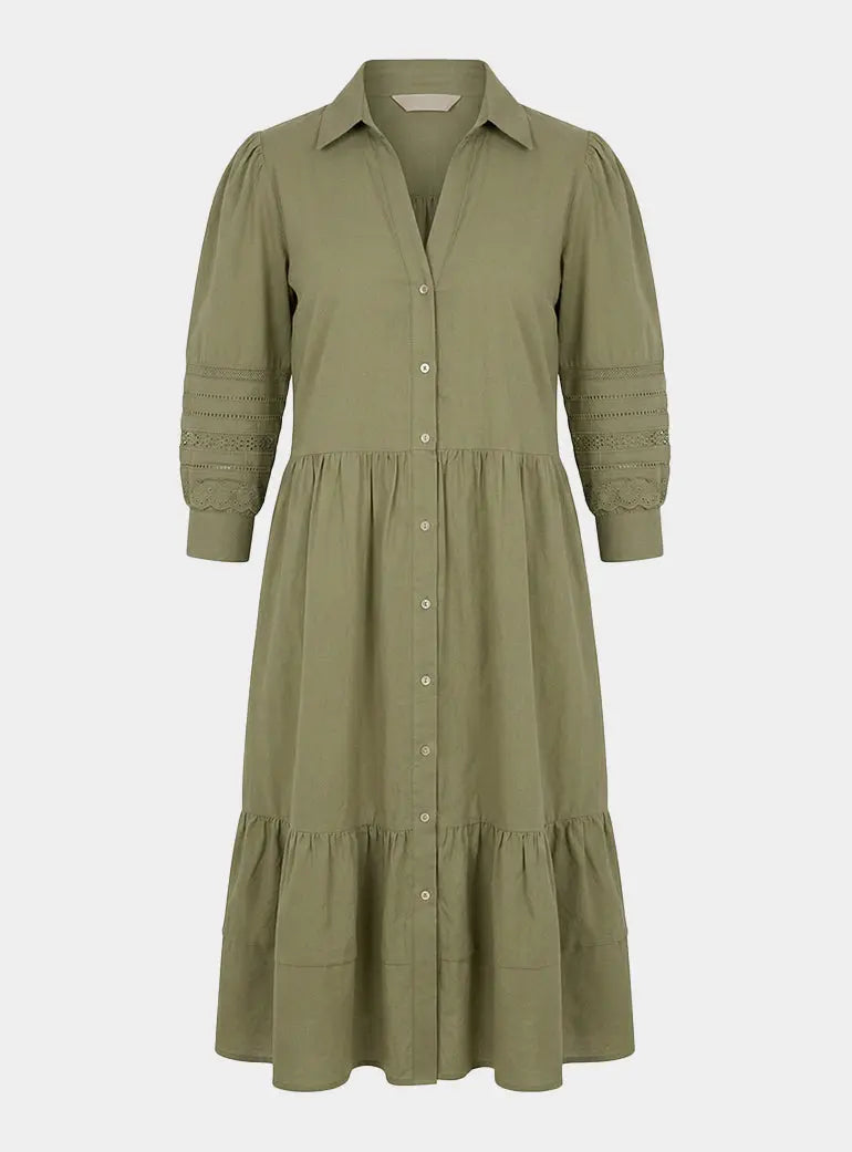 Ananya linen blend lace dress Naree Clothing