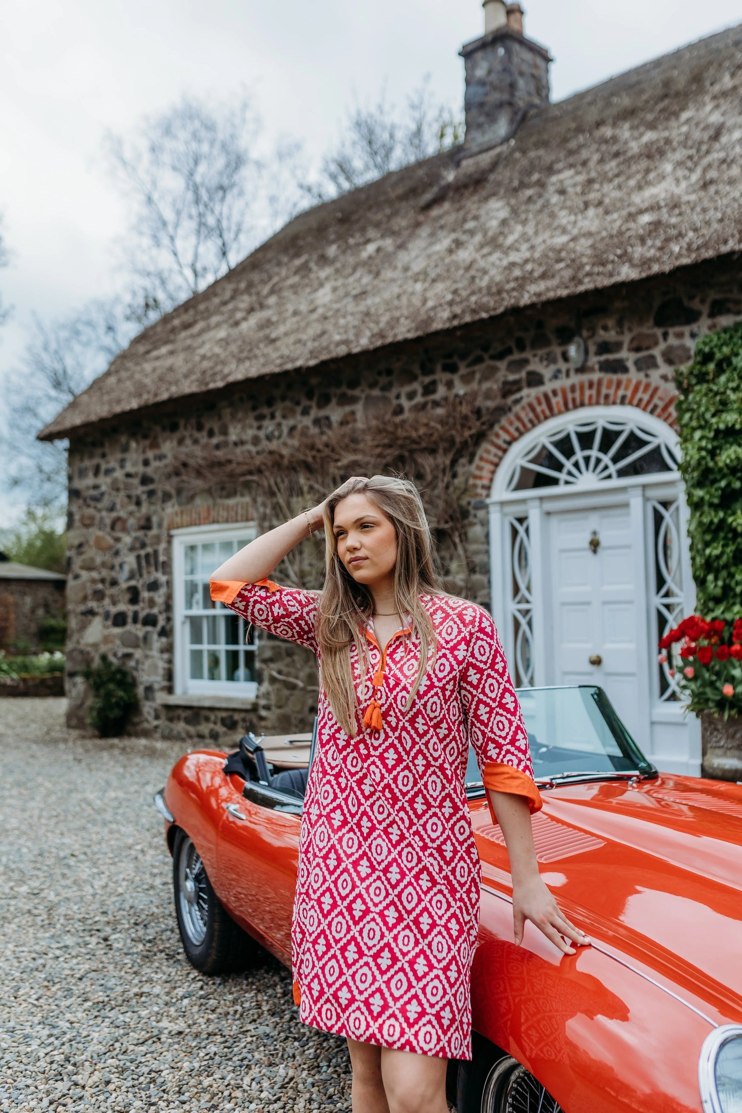 Ani Pink and Orange Kaftan Naree Clothing