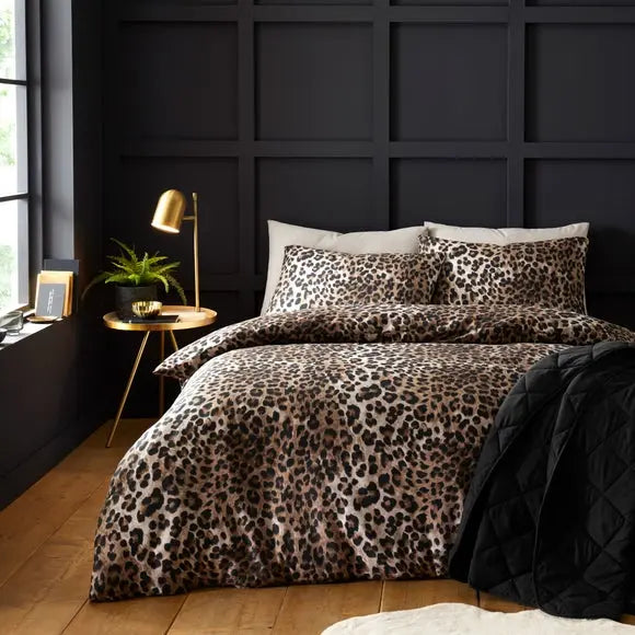 Animal Print Sateen Duvet Cover & Pillowcase Set Dunelm