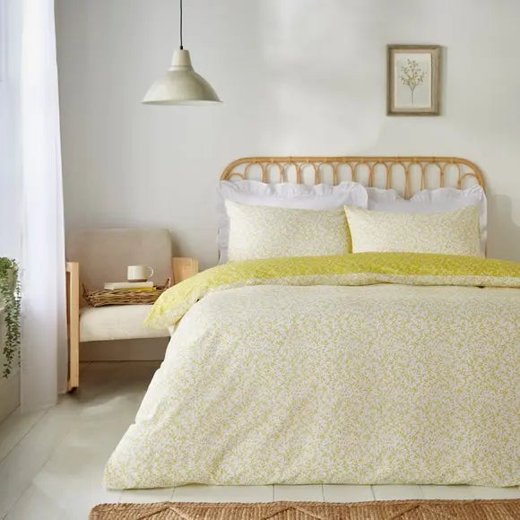 Annie Floral 144 Thread Count Cotton Reversible Duvet Cover & Pillowcase Set Dunelm