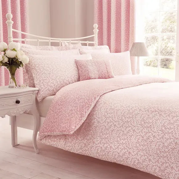 Annie Pink Reversible Duvet Cover and Pillowcase Set Dunelm