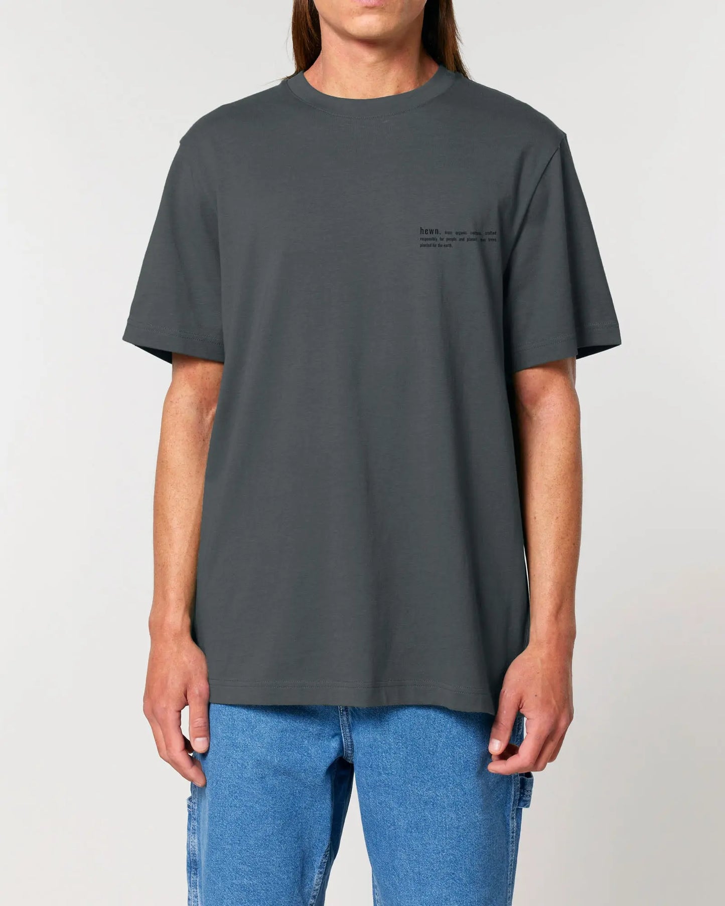 Anthracite Unisex Organic Cotton Relaxed-Fit T-Shirt hewn.