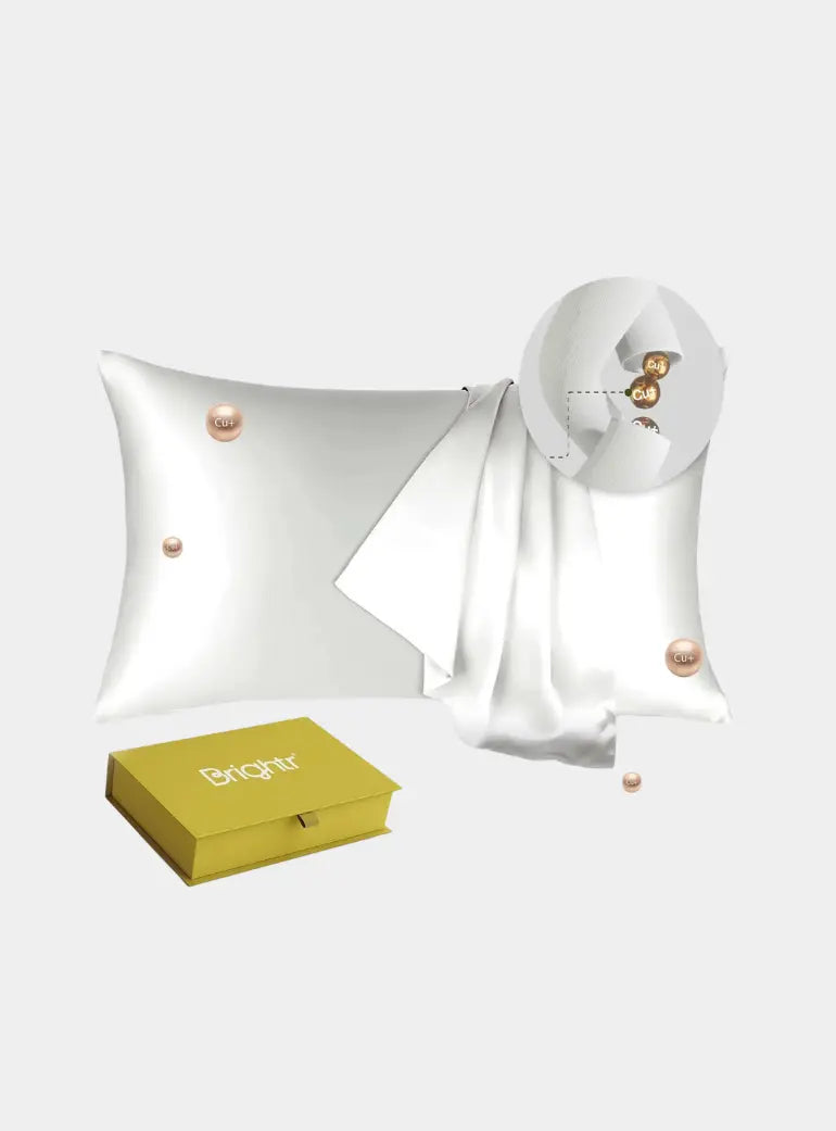 Anti-Ageing Copper-Infused Eucalyptus Silk Pillowcase Brightr® Sleep