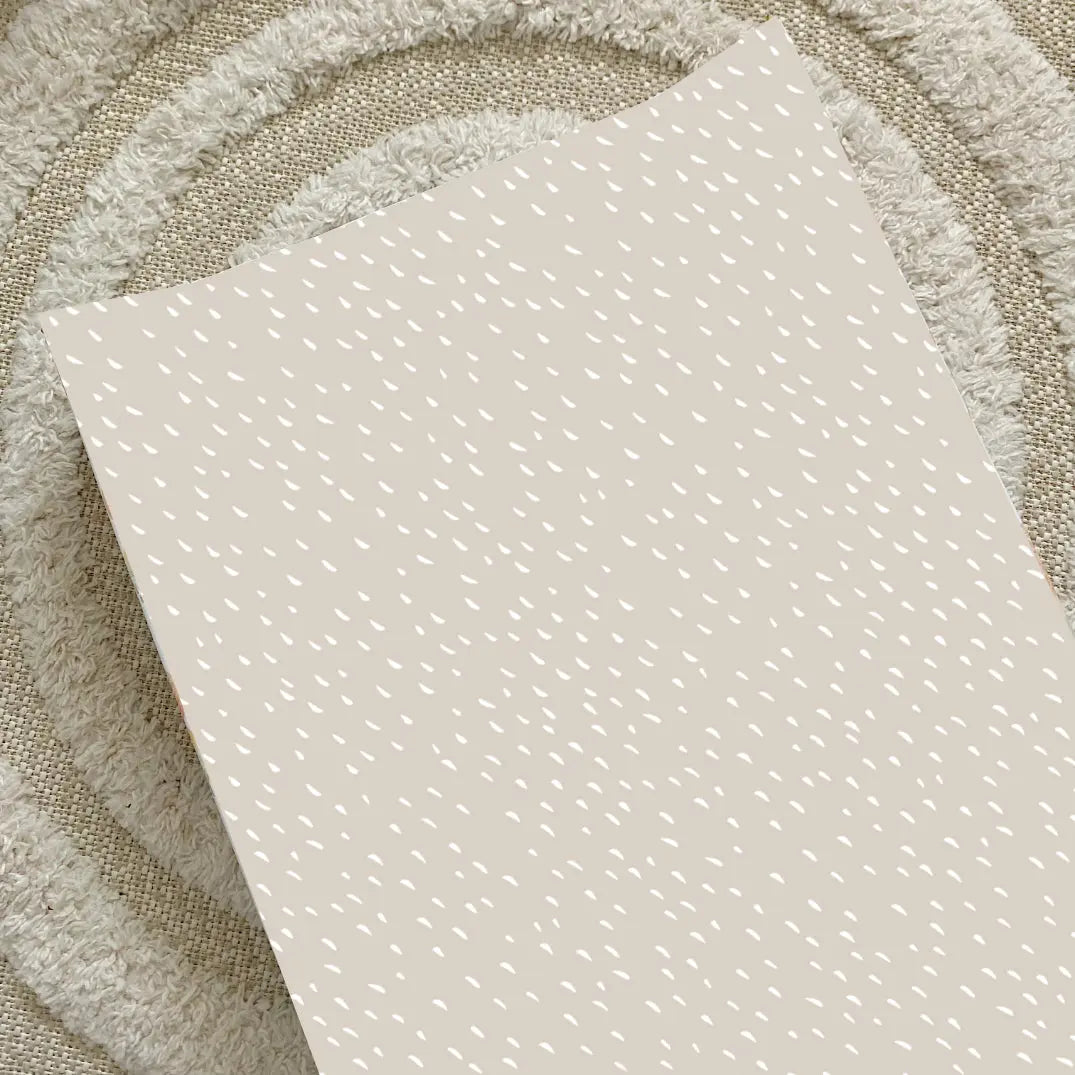 Anti-Roll Wedge Changing Mat - Greige Dash Print Bobbin and Bumble